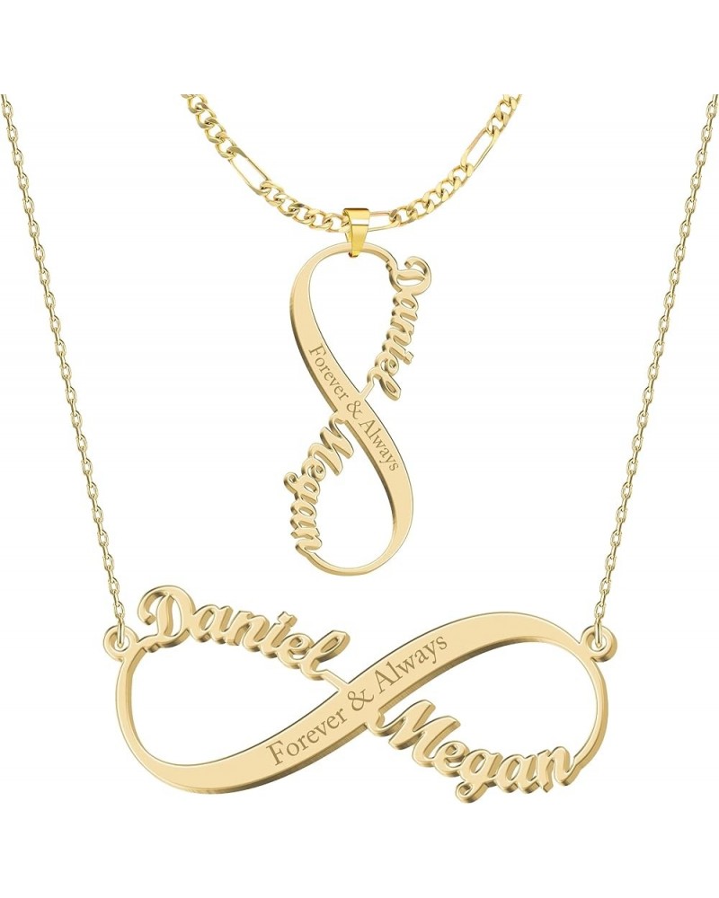 Personalized Gold Infinity Name Necklace with Heart Beautiful Arrow Anchor Compass Mountain Constellation ​Forever Love Penda...