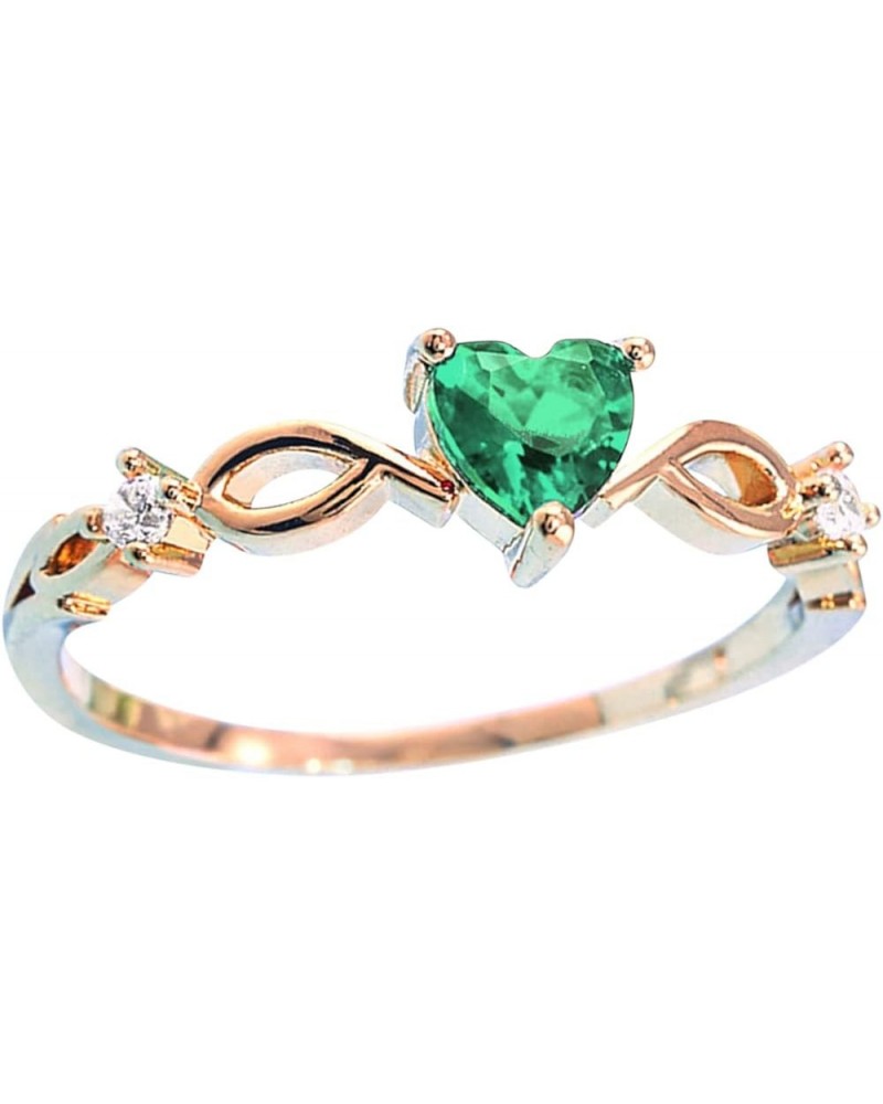 Women Heart Shaped Engagement Rings Inlaid Zircon Anniversary Rings Elegant Exquisite Wedding Jewelry (Purple, 8) A-green 7 $...