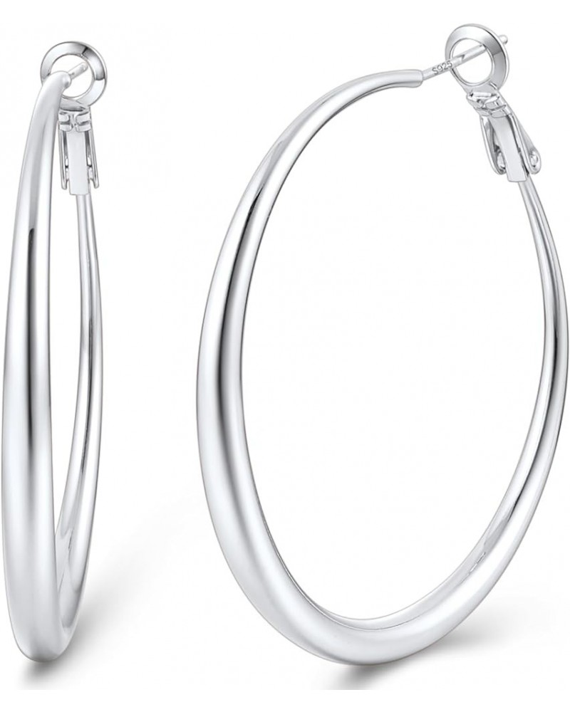 14K Gold Plated Hoop Earrings with 925 Sterling Silver Post, Lightweight & Hypoallergenic Gold/Silver/Rose Gold Hoop Earrings...
