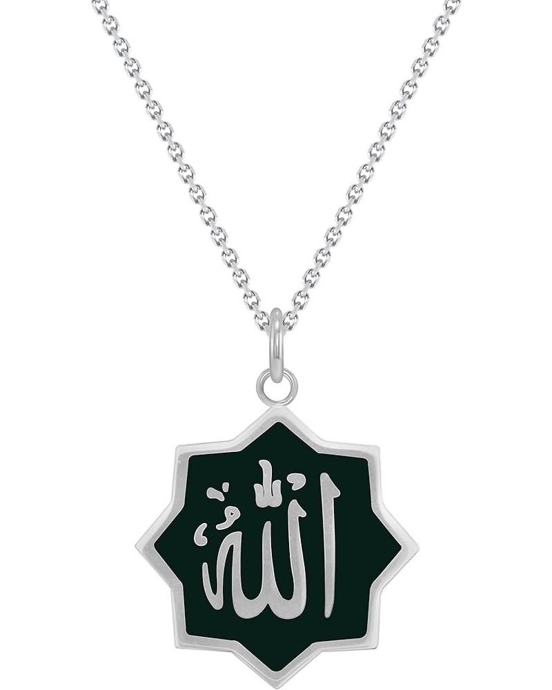 Allah Necklace Pendant in Solid 14k Gold, Made in America 22" Necklace Black Enamel White Gold $151.80 Necklaces