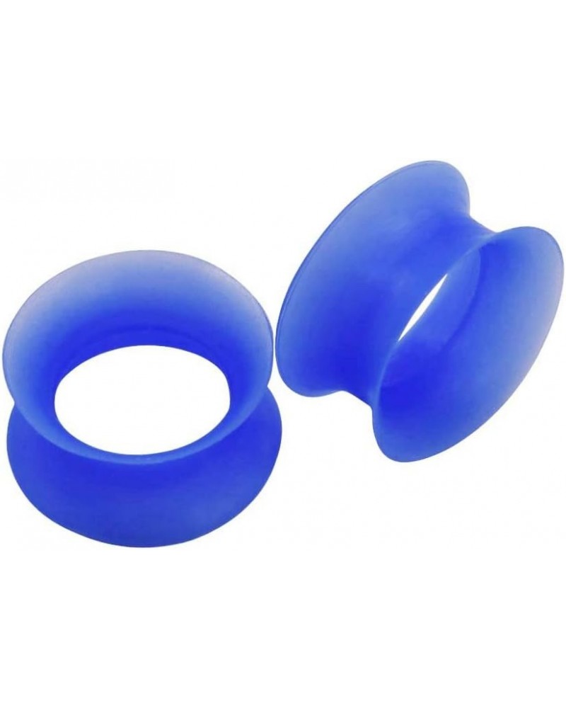 2 PC Extra Soft Silicone Flexible Ear Skin Tunnels Plugs Expanders Gauges Hollow Body Piercing 8G-25mm Blue 20mm(3/4") $6.75 ...