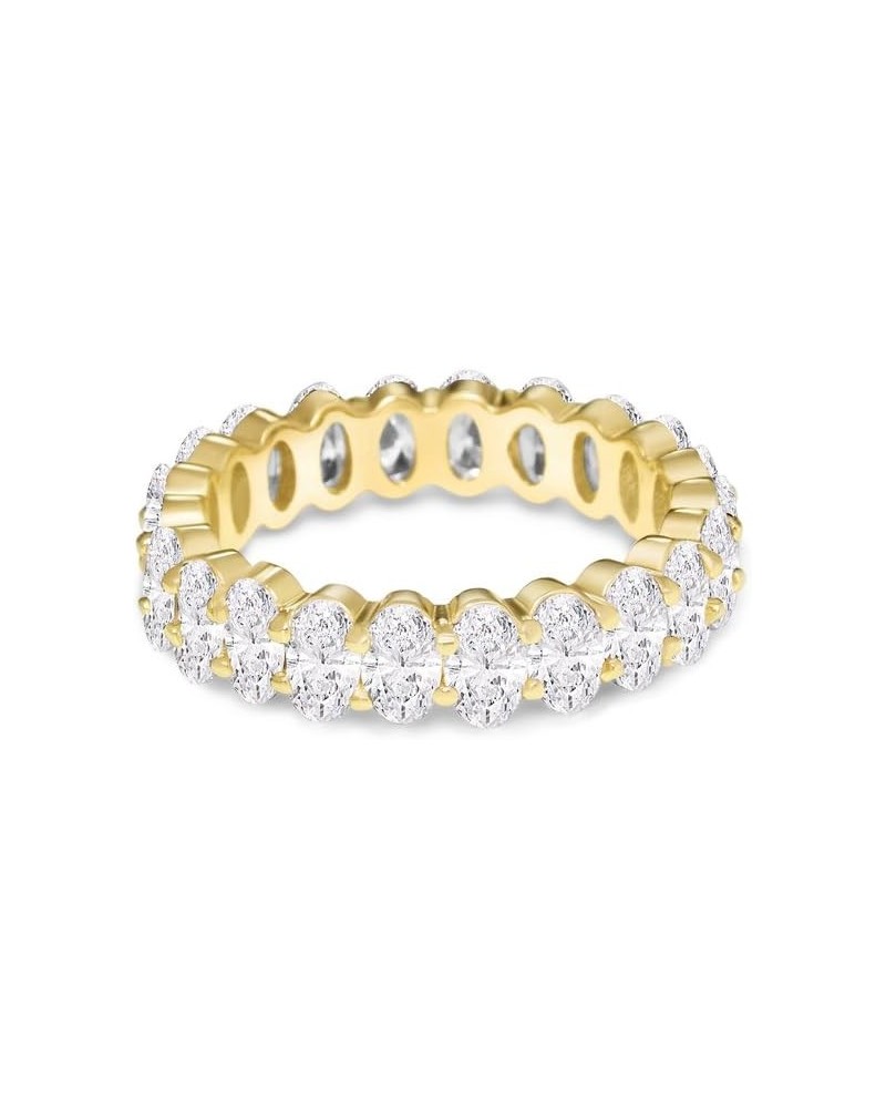 Women's .925 Silver Cubic Zirconia 5x3mm Oval-Cut Eternity Band Ring 9 Gold $12.42 Rings
