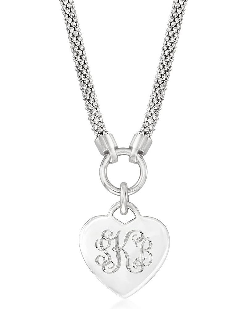 Sterling Silver Personalized Heart Necklace 20-inch (Plain) $37.44 Necklaces