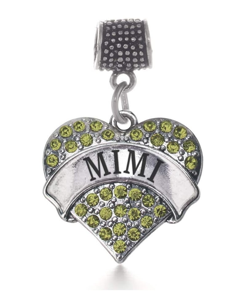 Silver Pave Heart Charm for Bracelet with Cubic Zirconia Jewelry Mimi Green $10.99 Bracelets