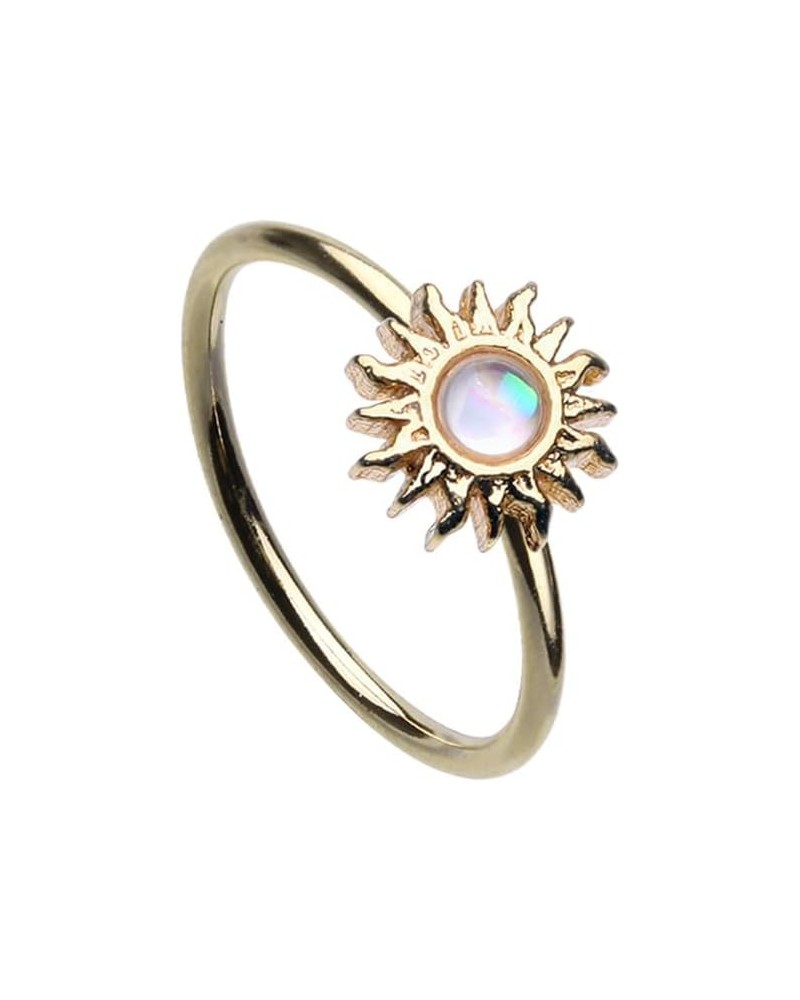 20GA Gold Tone Synthetic Opal Sun Bendable Nose Ring $11.63 Body Jewelry