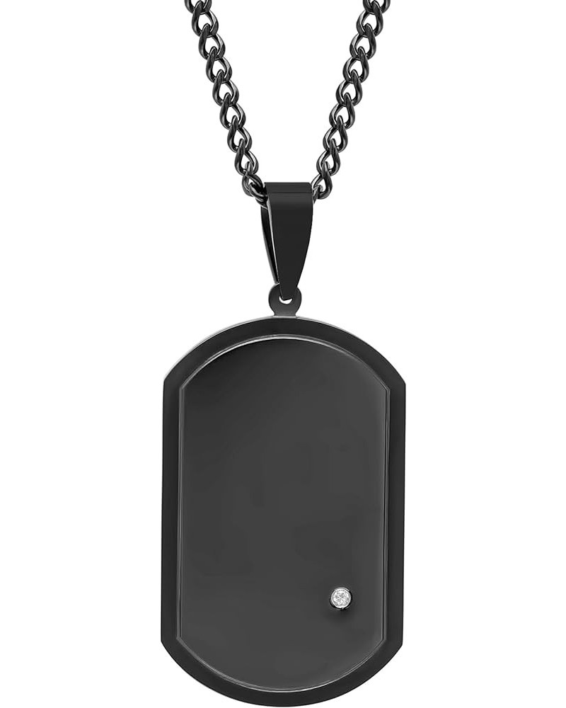 Men's Dog Tag Pendants Stainless Steel Diamond Accents Choice of colors and designs Stealth Accent $26.46 Necklaces