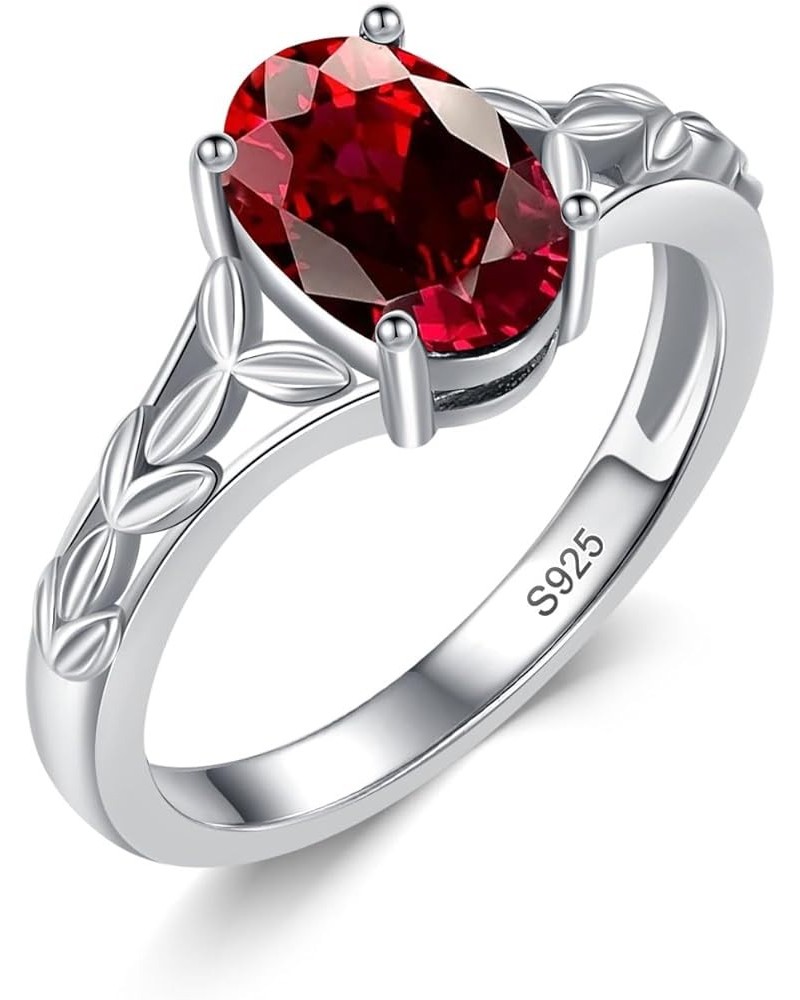 925 Sterling Silver Celtic Knot Ring 8x6 mm Oval Cut Gemstone Birthstone Engagement Ring for Women 4 01.Garnet $40.85 Rings