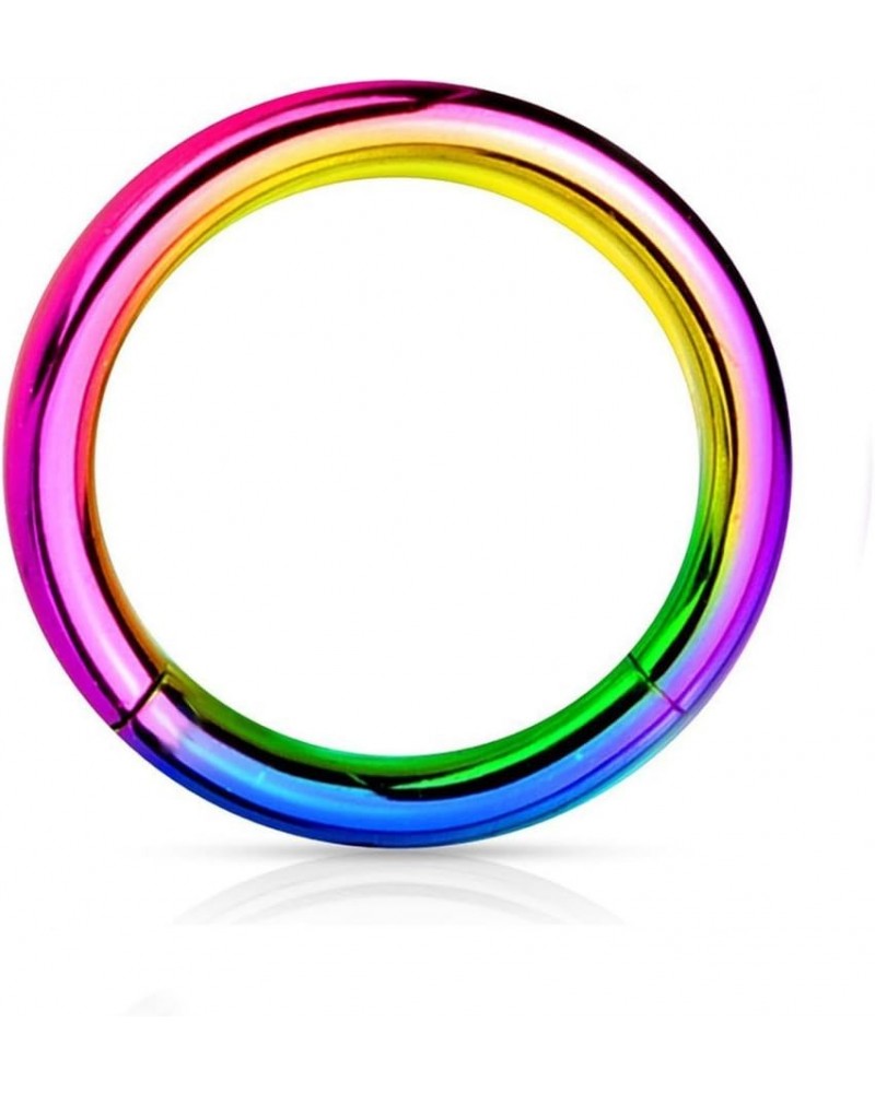 14G-16G Surgical Steel Seamless Segment Body Piercing Hoop (Sold Individually) 14g/10mm - Rainbow $8.11 Body Jewelry