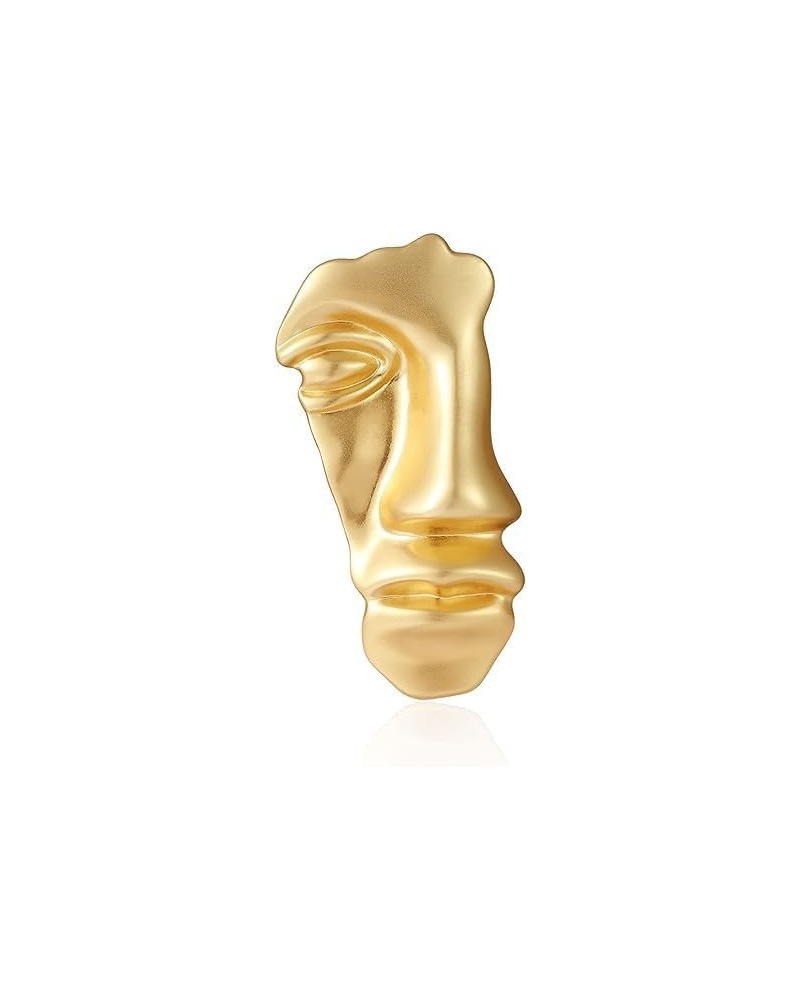 Golden Figure Face Mask Brooch - Vintage Minimalist Metal Brooches Women Men, Gold,Golden (Golden) $8.05 Brooches & Pins
