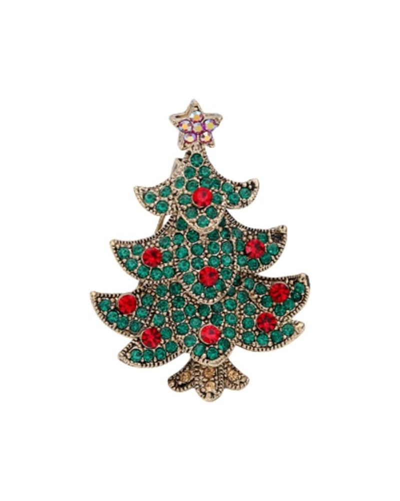 Vintage Rhinestone Crystal Christmas Brooch Pin for Women Girls Christmas Tree Reindeer Snowflake Bell Wreath Brooch Christma...