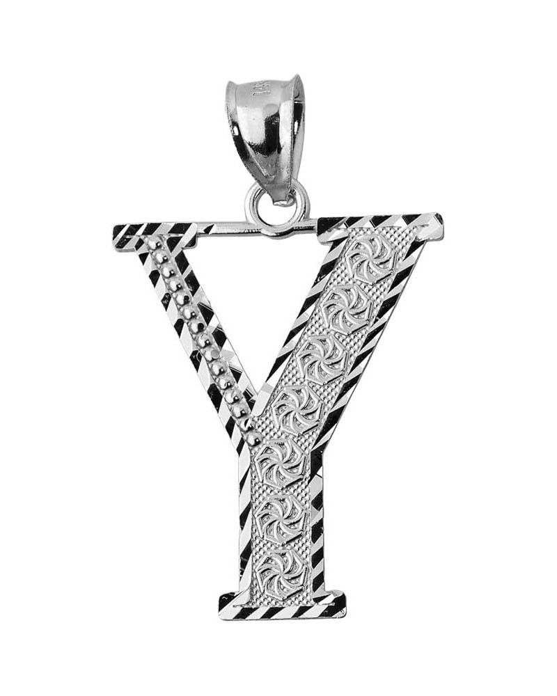 .925 Sterling Silver Initial Letters A-Z Charm Pendant 0.7 Inches Y $15.89 Pendants