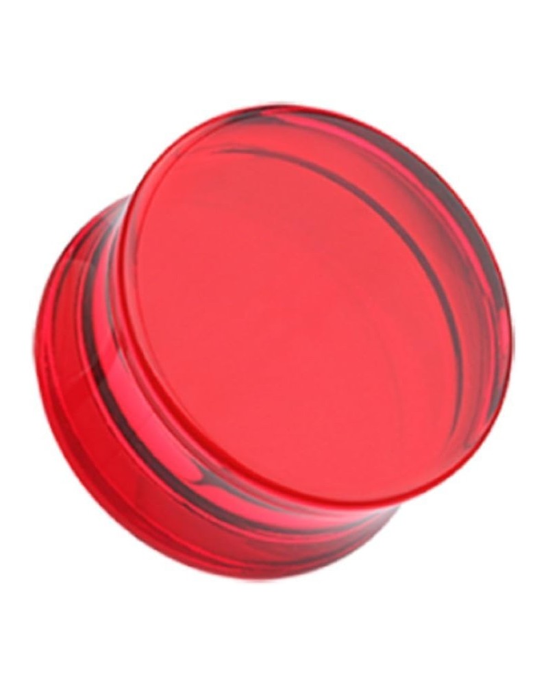 Basic Acrylic Double Flared Ear Gauge Plug (Sold by Pair) 0 GA, Red $8.50 Body Jewelry