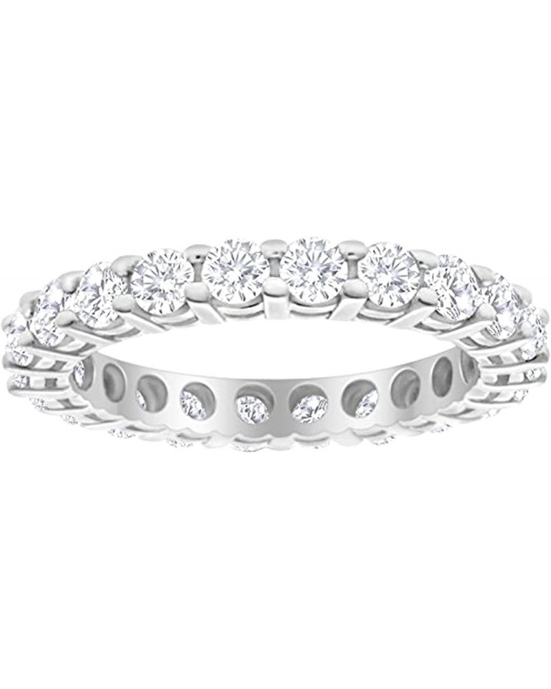 1 Carat (ctw) 14K White Gold Round LAB GROWN Diamond Ladies Eternity Wedding Anniversary Stackable Ring Band Ultra Premium Co...