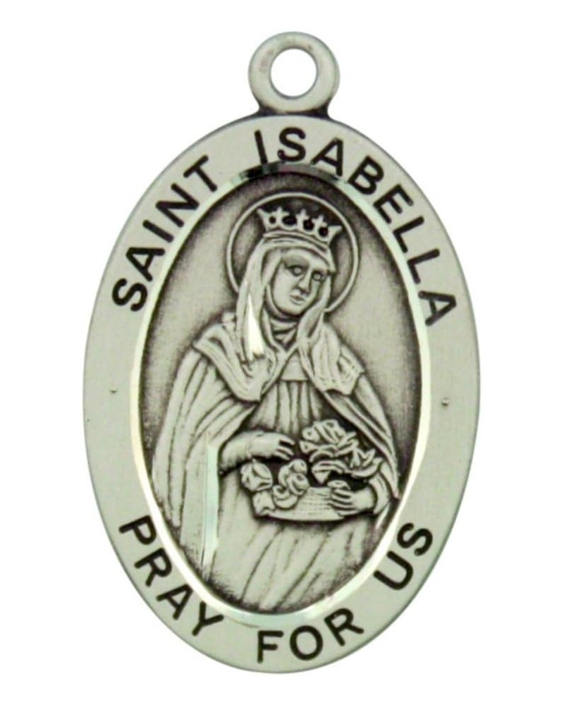 Sterling Silver Catholic Patron Saint Pray for Us Medal, 1 1/16 Inch Saint Isabella $35.64 Pendants
