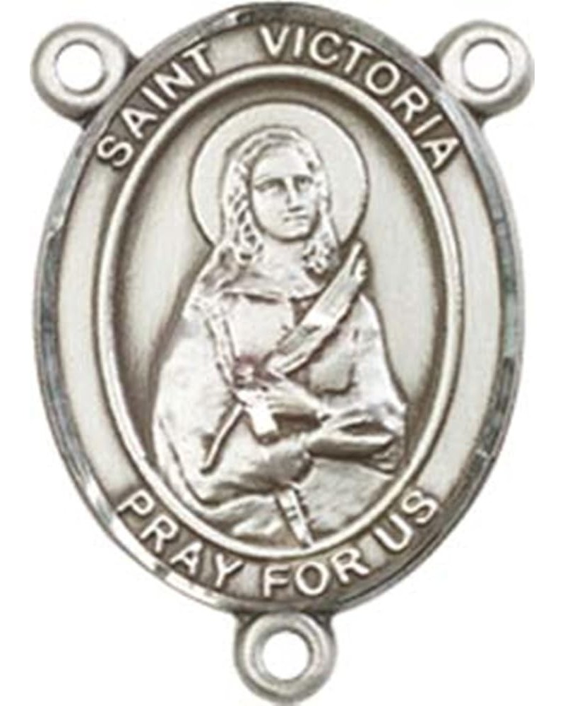 Sterling Silver Catholic Patron Saint Rosary Centerpiece Medal, 3/4 Inch Saint Victoria $39.21 Pendants