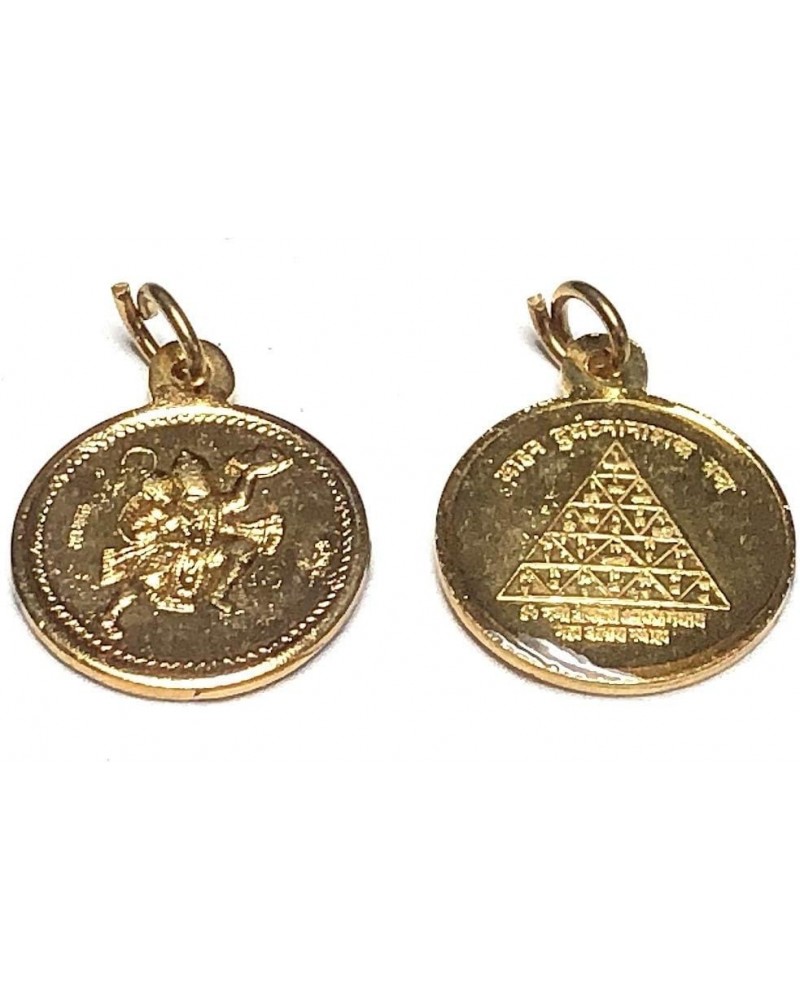 Yantra Kavach Pendants - Brass & Ashtadhatu 1-1.25", Gold Polished Vaahan Durghatna Yantra $9.10 Pendants