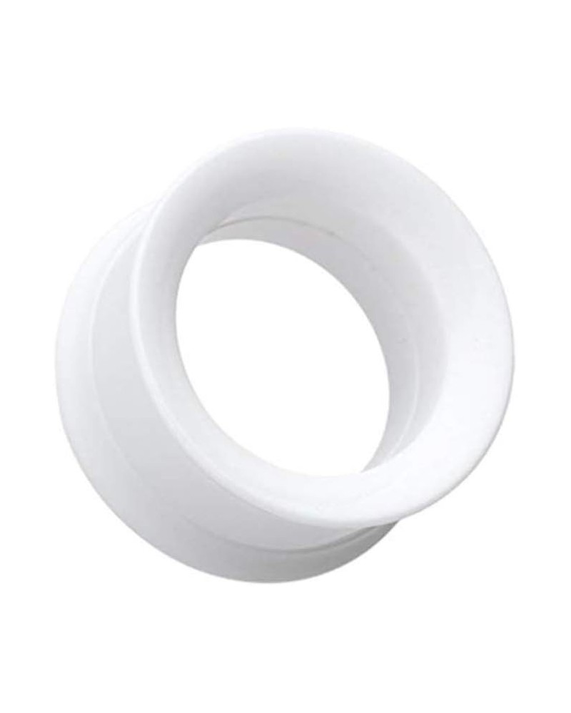Solid Smooth Flared Screw-Fit Ear Gauge Tunnel Plug 9/16" (14mm), White $10.82 Body Jewelry