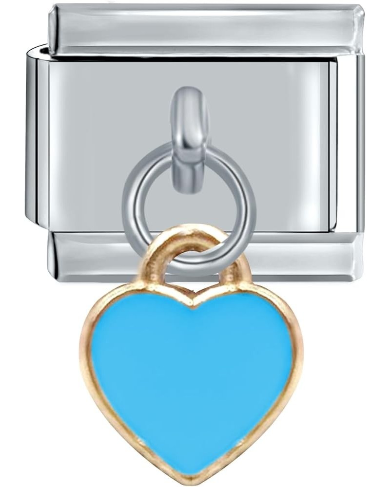 Italian Charms, 10mm*9mm Italian Charm Bracelet Link, Heart Italian Charm, Italian Charm With Pendant A-Heart-Blue $6.00 Brac...