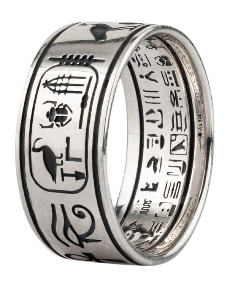 Vintage 925 Sterling Silver Egyptian Hieroglyphics Ring Jewelry with Horus Anubis for Men Women,Size 7-13 $21.28 Others