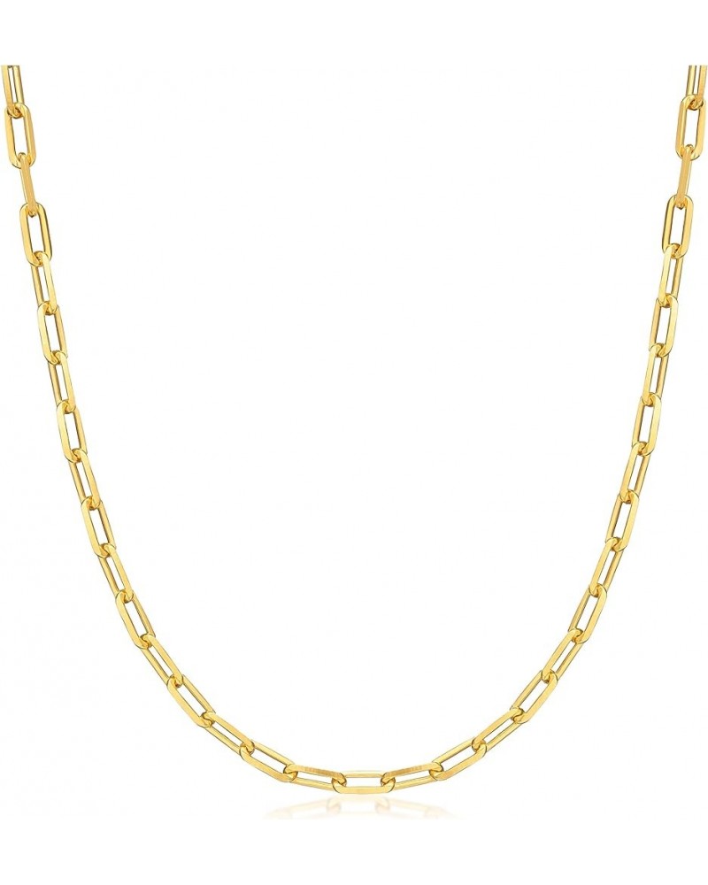 18K Gold Plated Paperclip Necklace Chain 4MM - Made In Brazil 24.0 Inches $13.24 Necklaces