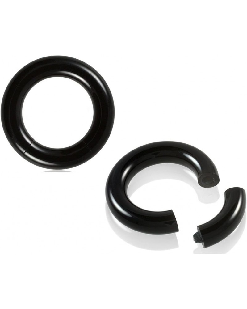 PAIR Black Acrylic Segment Rings Captive Bead Body Jewelry 2g - Diameter 5/8 $9.87 Body Jewelry