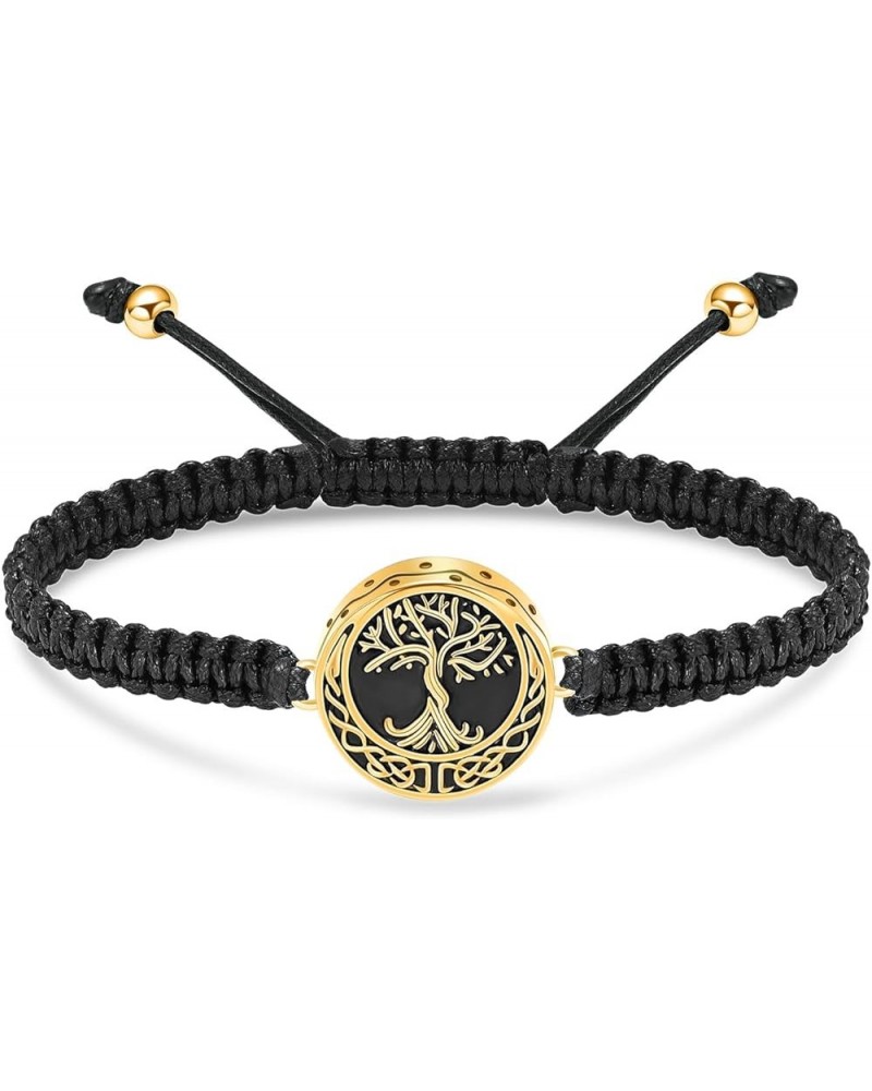 Cremation Jewelry Tree of Life Urn Bracelet for Ashes for Women Men Adjustable Memorial Keepsake Rope Bracelet Gold $10.06 Ot...