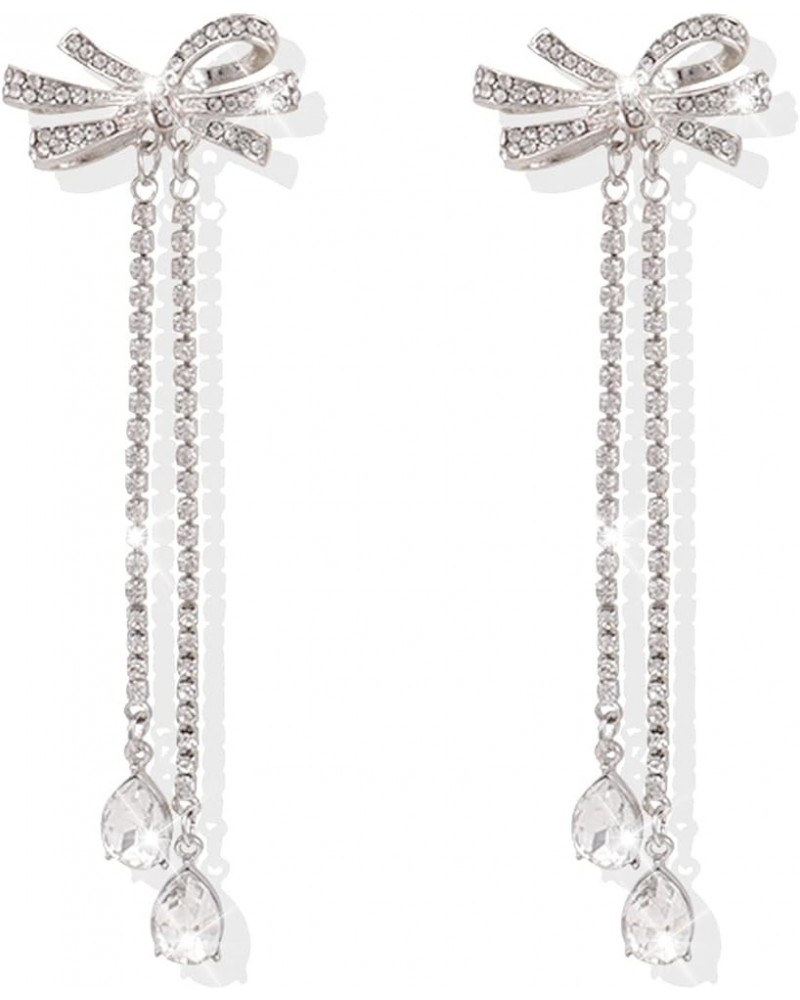 Bow Earrings for Women Teen Girls Trendy Gold Pearl Drop Dangle Earrings Bowknot Stud Wedding Party Daily Jewelry Accessory G...