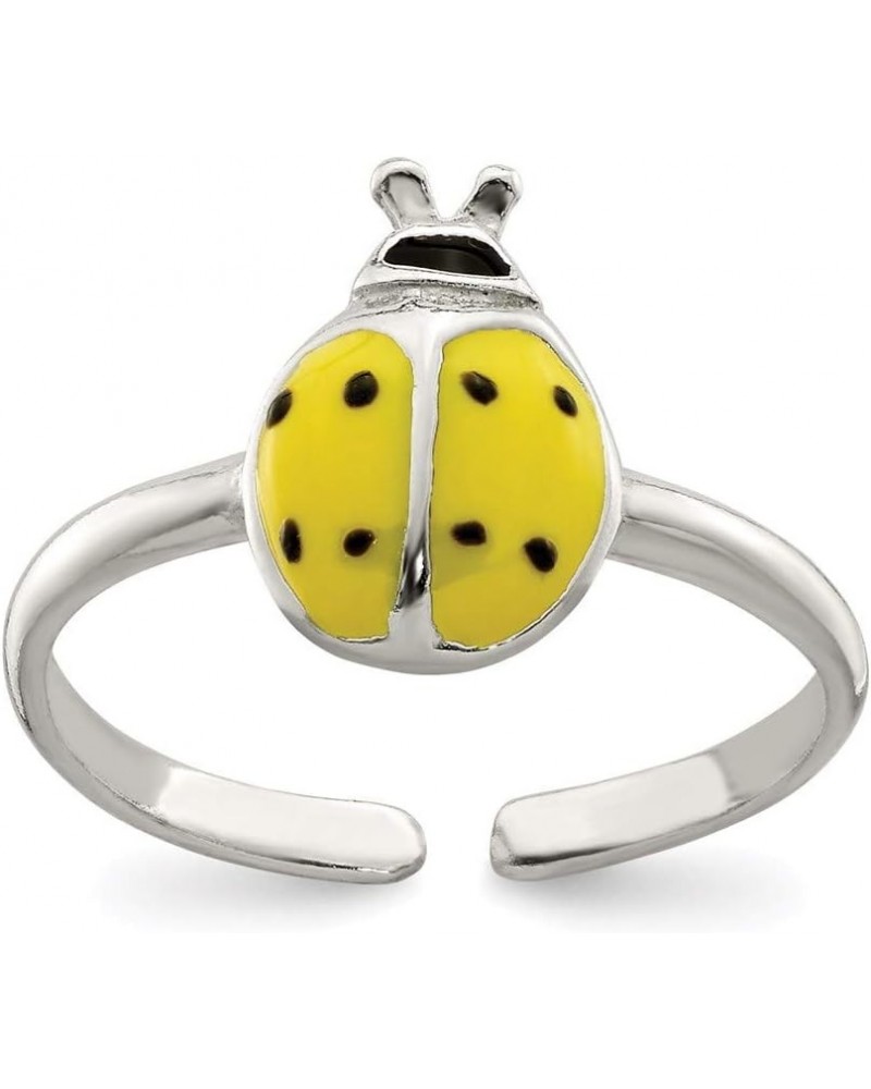 925 Sterling Silver Lady Bug Adjustable Toe Ring Open Midi Ring $37.90 Body Jewelry