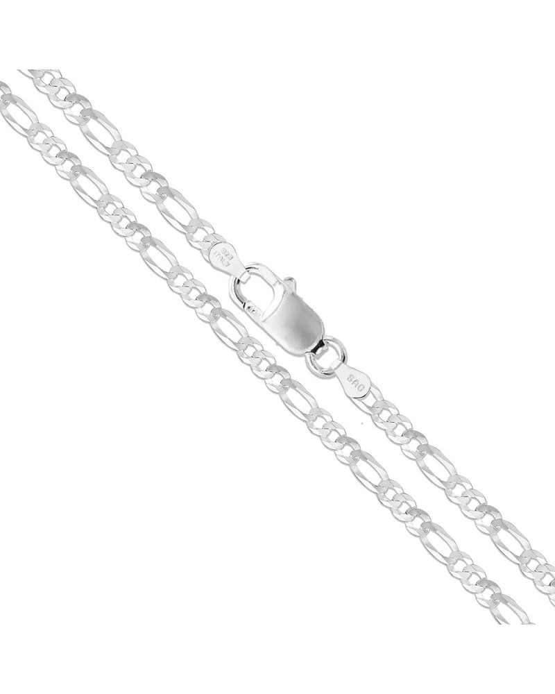 Sterling Silver Flat Figaro Chain 1mm-4.5mm Solid 925 Italy Link Women's Men's Necklace 4.5mm Length 28 Inches $15.84 Necklaces